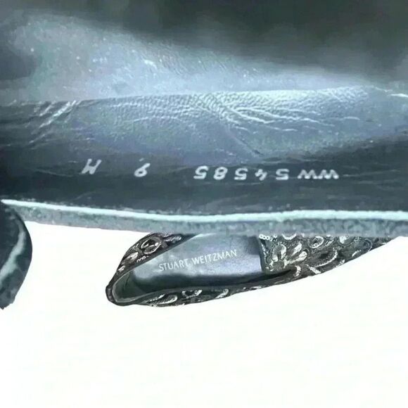 Stuart Weitzman Gold Sequin Loafers Size 9 EUC - Picture 5 of 5